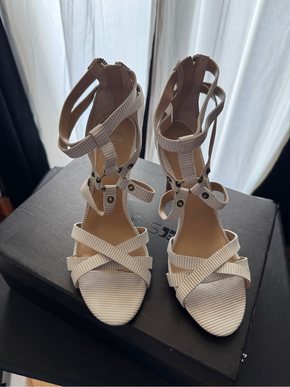Joe's Jeans Ivory Strappy Heeled Sandals